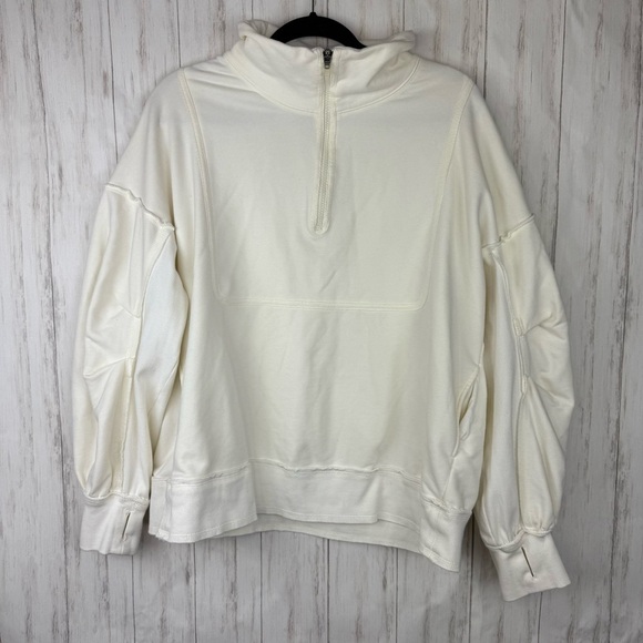 Free people movement white cream sweatshirt Medium - Picture 1 of 9